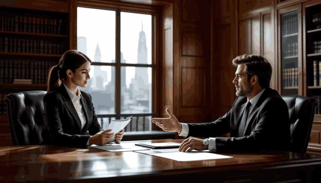 (In a lawyer's chamber, a legal professional is attentively guiding their client through the process of submitting a judicial review claim form, emphasizing the importance of understanding the judicial review proceedings and the necessary documentation required for a successful application. The atmosphere is serious yet supportive, reflecting the significance of the legal challenge ahead.)